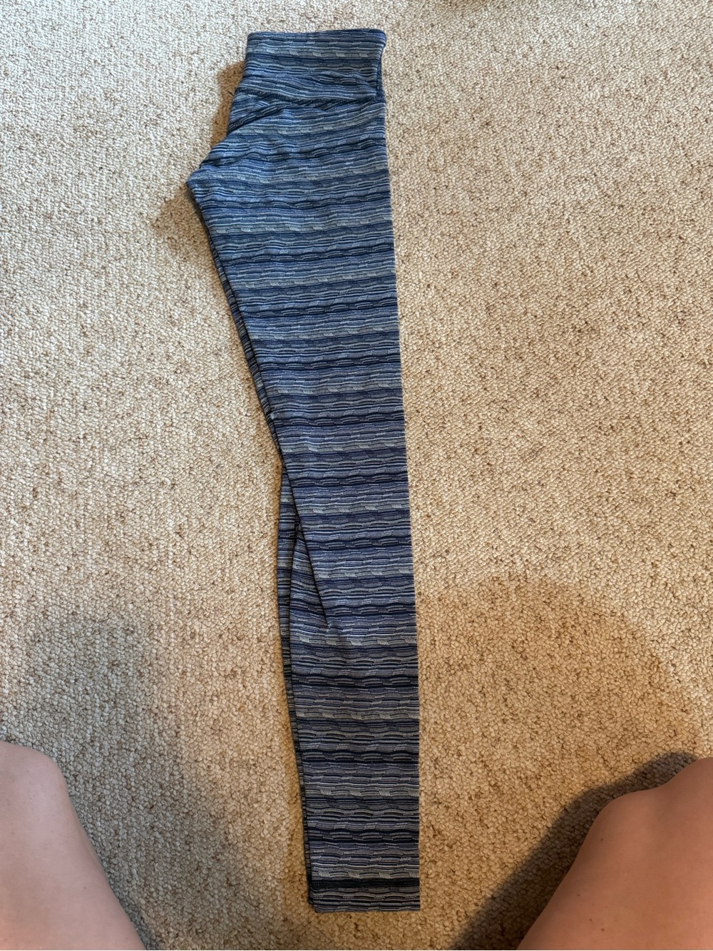 lululemon athletica Blue Striped High-Rise Leggings